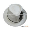 Mode Polyester Mini Creme farbigen Fedora Hut für den Menschen